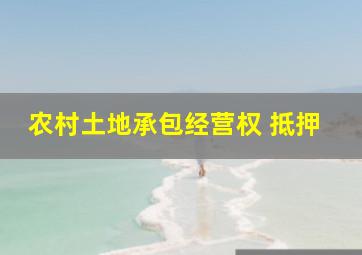 农村土地承包经营权 抵押